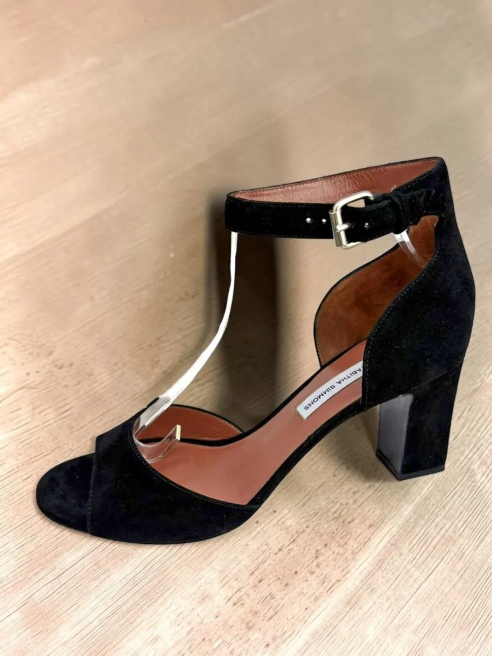 Tabitha Simmons Jerry Black Kid Suede Heeled Sandal‎